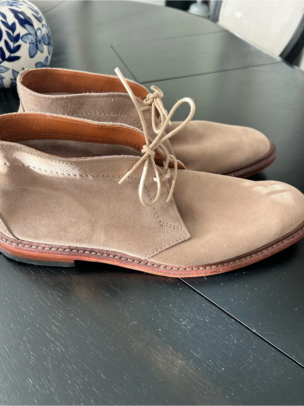 Allen Edmonds Men's Suede Chukka Boots in Taupe.  Amok